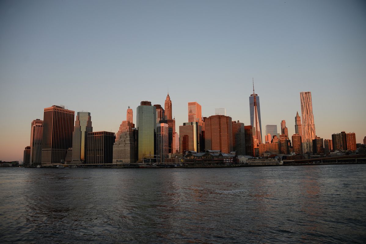 06 Sunrise On New York Financial District Skyline From Brooklyn Heights